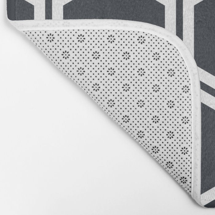 Hexagon Black Bath Mat Gallery Image 2