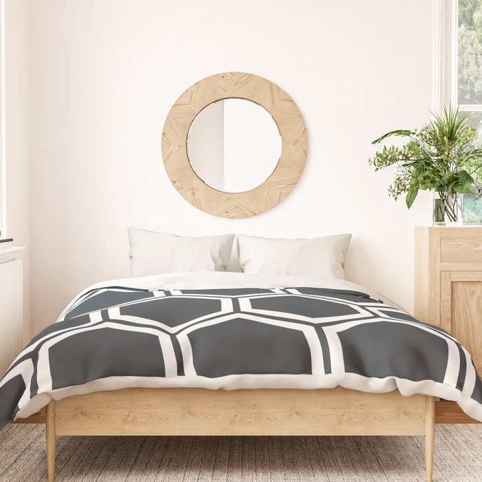 Hexagon Black Duvet Cover Gallery Image 3