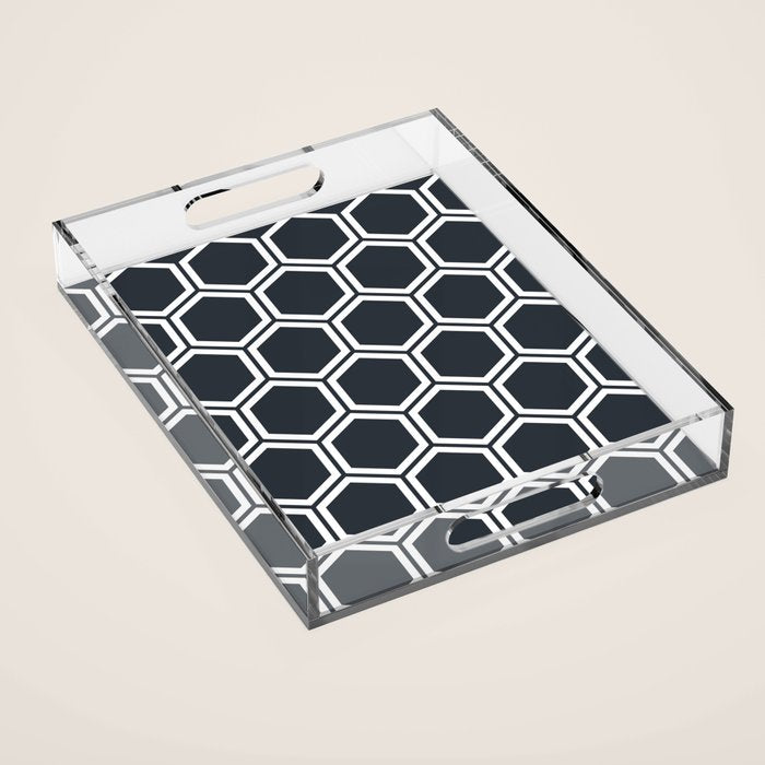 Hexagon Black Acrylic Tray Gallery Image 1