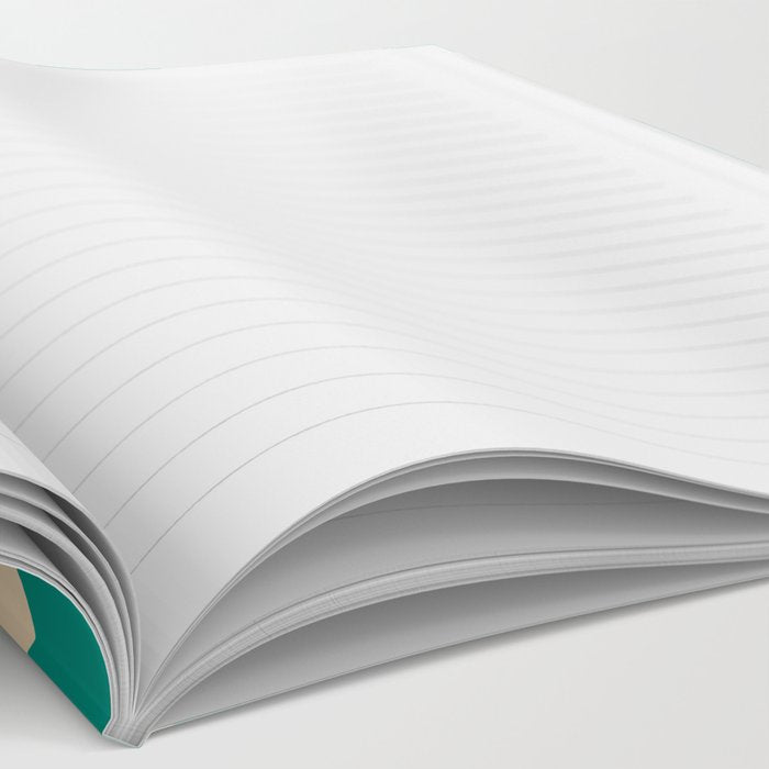 Liquid Swirl Retro Abstract Pattern in Mid Mod Turquoise Teal and Beige Notebook Gallery Image 2