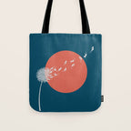 Cat and Plant 25: Cat Dandelion Tote Bag Gallery Image 1