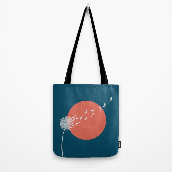 Cat and Plant 25: Cat Dandelion Tote Bag Gallery Image 2