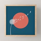 Cat and Plant 25: Cat Dandelion Mini Art Print Gallery Image 1