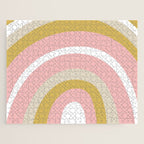 Splendid Rainbow in Golden Mustard Yellow, Pink, Taupe, and White Jigsaw Puzzle Gallery Image 1