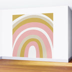 Splendid Rainbow in Golden Mustard Yellow, Pink, Taupe, and White Wall Mural Gallery Image 2