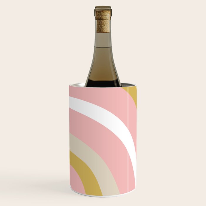 Splendid Rainbow in Golden Mustard Yellow, Pink, Taupe, and White Wine Chiller Gallery Image 3