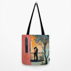Sunset Balcony Lovers Tote Bag Gallery Image 2