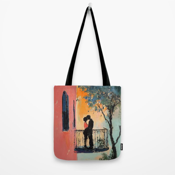 Sunset Balcony Lovers Tote Bag Gallery Image 2