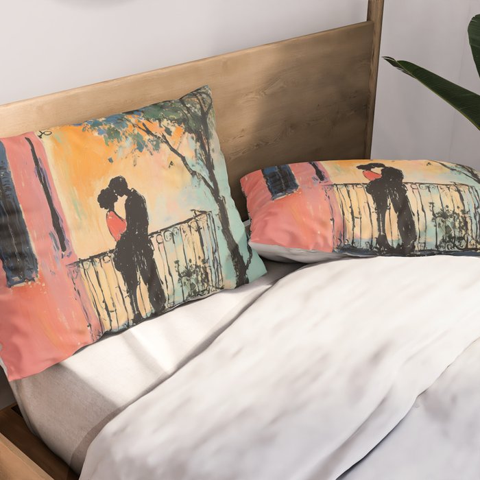 Sunset Balcony Lovers Pillow Sham Gallery Image 2