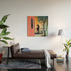 Sunset Balcony Lovers Wood Wall Art Gallery Image 2