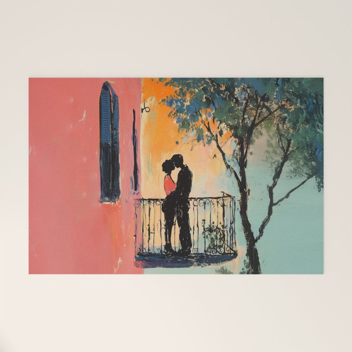 Sunset Balcony Lovers Welcome Mat Gallery Image 1