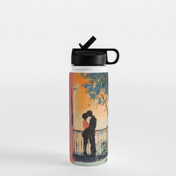 Sunset Balcony Lovers Water Bottle Gallery Image 1