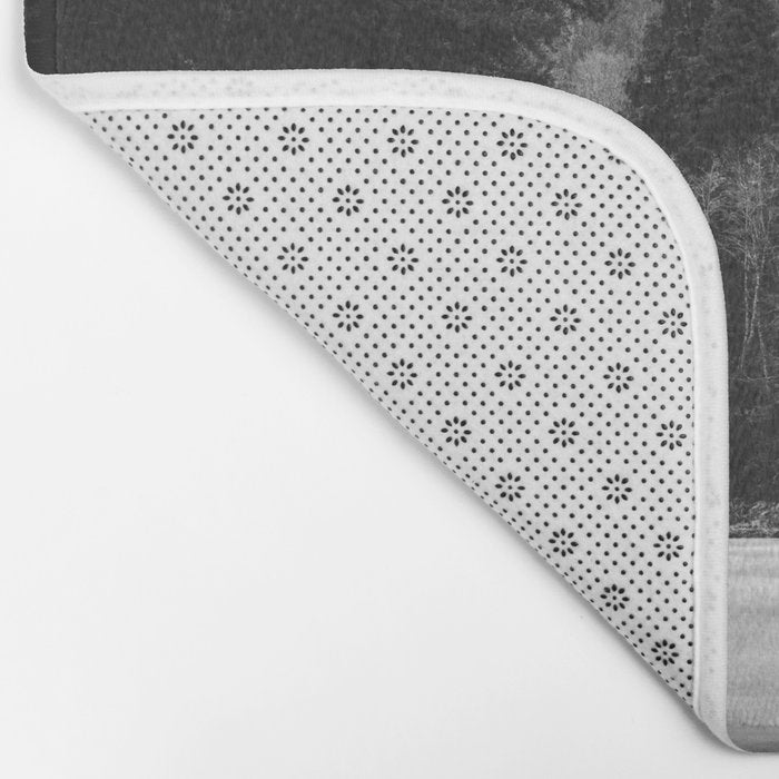 Pacific Northwest River - Black and White Nature Photography Bath Mat Gallery Image 2