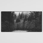 Pacific Northwest River - Black and White Nature Photography Desk Mat Gallery Image 3