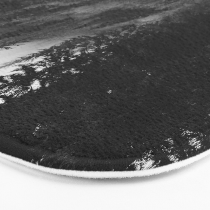 Pacific Northwest River - Black and White Nature Photography Bath Mat Gallery Image 3