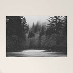 Pacific Northwest River - Black and White Nature Photography Welcome Mat Gallery Image 1