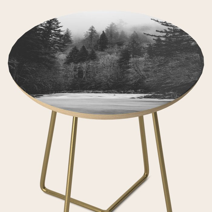 Pacific Northwest River - Black and White Nature Photography Side Table Gallery Image 2