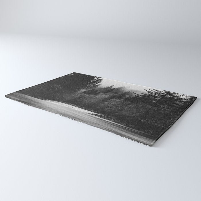 Pacific Northwest River - Black and White Nature Photography Rug Gallery Image 3