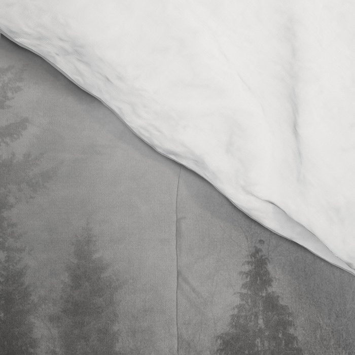 Pacific Northwest River - Black and White Nature Photography Comforter Gallery Image 4