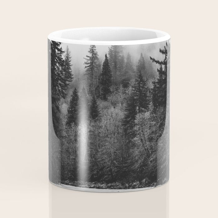 Pacific Northwest River - Black and White Nature Photography Coffee Mug Gallery Image 4