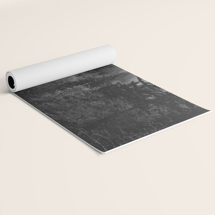 Pacific Northwest River - Black and White Nature Photography Yoga Mat Gallery Image 2