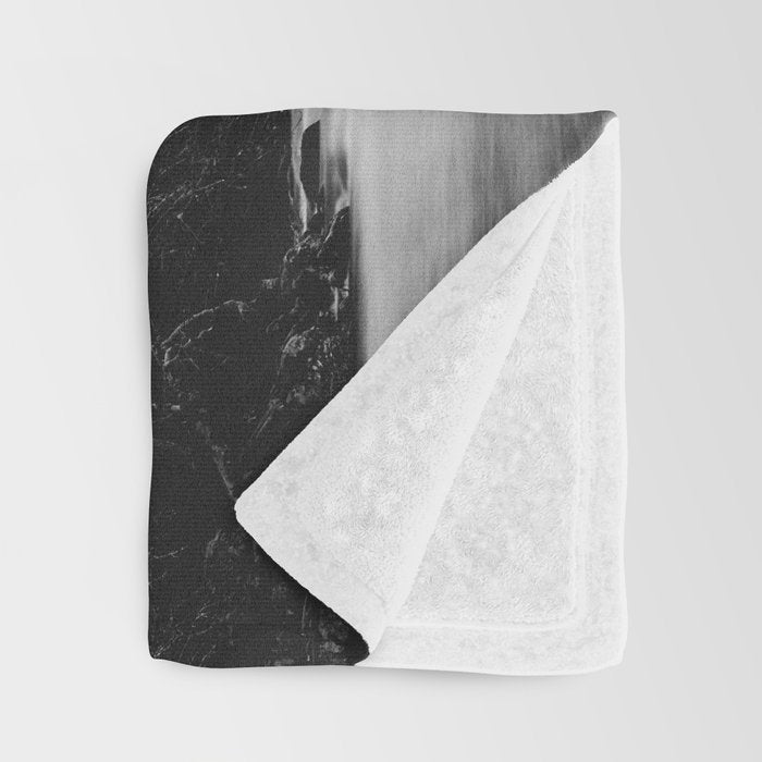 Pacific Northwest River - Black and White Nature Photography Throw Blanket Gallery Image 3
