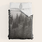 Pacific Northwest River - Black and White Nature Photography Comforter Gallery Image 6