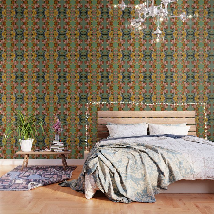 Quirky Abstract Vintage Retro Floral Wallpaper Gallery Image 3