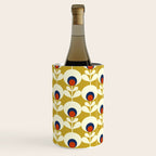 Flowers geometry mustard - retro pattern no3 Wine Chiller Gallery Image 1