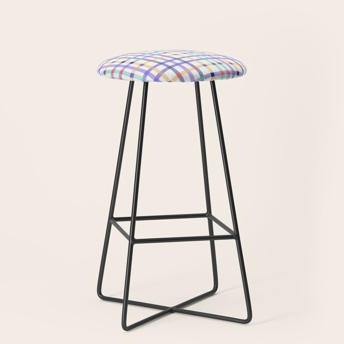 Vibrant Plaid Fusion A Stool Gallery Image 1