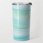 Ocean Layers - Blue Green Watercolor Travel Mug Gallery Image 2