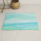 Ocean Layers - Blue Green Watercolor Rug Gallery Image 1