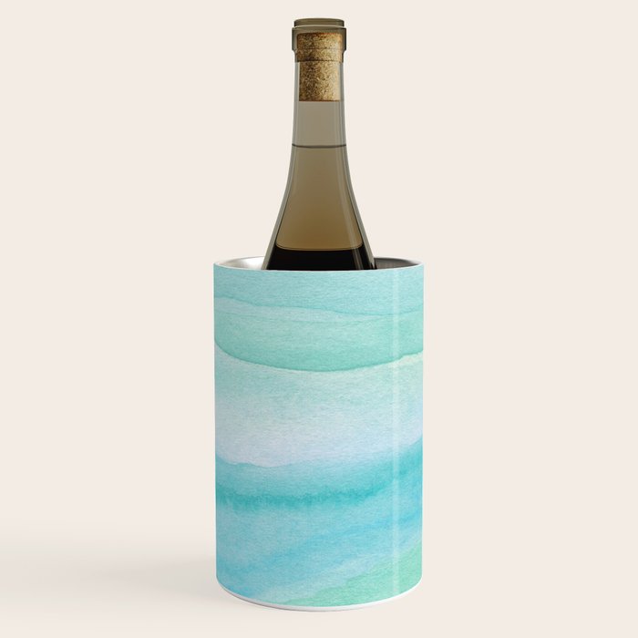 Ocean Layers - Blue Green Watercolor Wine Chiller Gallery Image 3