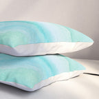 Ocean Layers - Blue Green Watercolor Pillow Sham Gallery Image 3