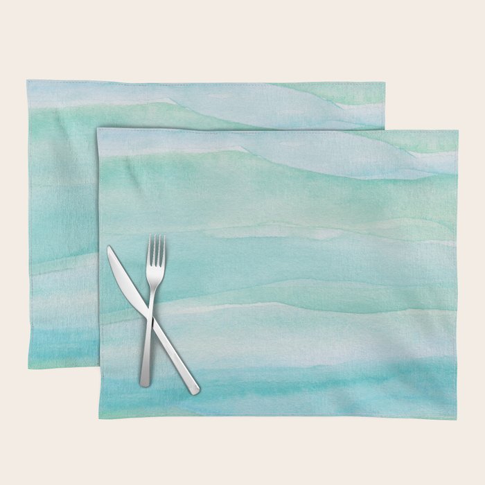 Ocean Layers - Blue Green Watercolor Placemat Gallery Image 1