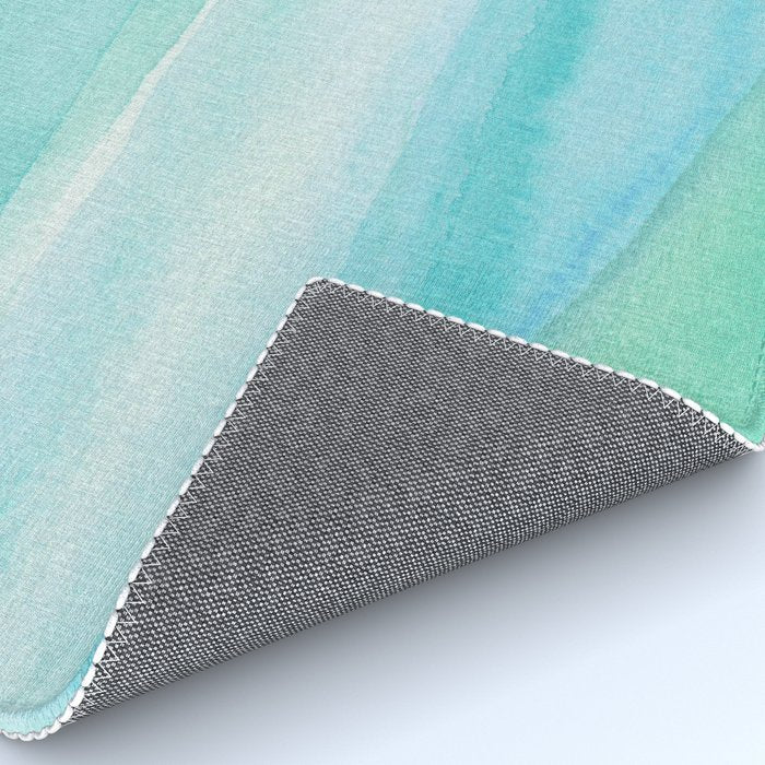 Ocean Layers - Blue Green Watercolor Rug Gallery Image 4