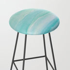 Ocean Layers - Blue Green Watercolor Stool Gallery Image 2