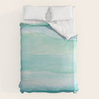 Ocean Layers - Blue Green Watercolor Duvet Cover Gallery Image 6