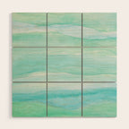 Ocean Layers - Blue Green Watercolor Wood Wall Art Gallery Image 1