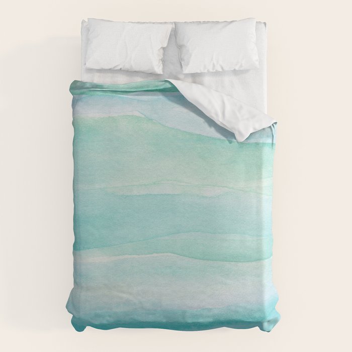 Ocean Layers - Blue Green Watercolor Duvet Cover