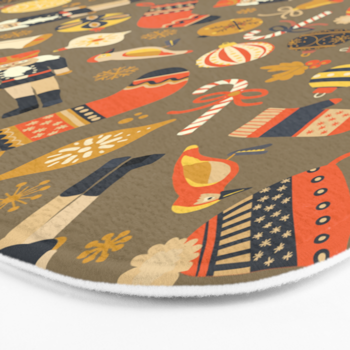 Christmas Vintage Ornaments Bath Mat Gallery Image 3