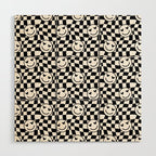 Black and white love eye face checkered pattern Wood Wall Art Gallery Image 1