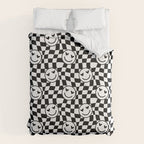 Black and white love eye face checkered pattern Comforter Gallery Image 6