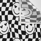 Black and white love eye face checkered pattern Wall Tapestry Gallery Image 3