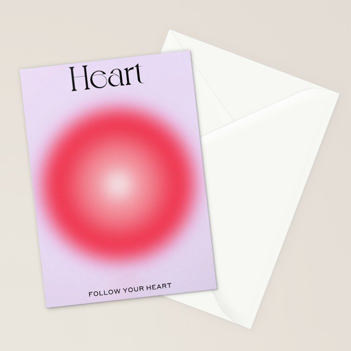 Heart: Aura Gradient 04 Stationery Card Gallery Image 2