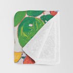 Houseplant collection Still Life on Blue Painting with Stromanthe Triostar, Pilea, and Snake Plant and Lion Vase Throw Blanket Gallery Image 3