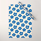 Indigo Flower Pattern #indigo #blue #navy #pattern #floral Wrapping Paper Gallery Image 1