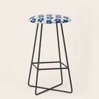 Indigo Flower Pattern #indigo #blue #navy #pattern #floral Stool Gallery Image 1