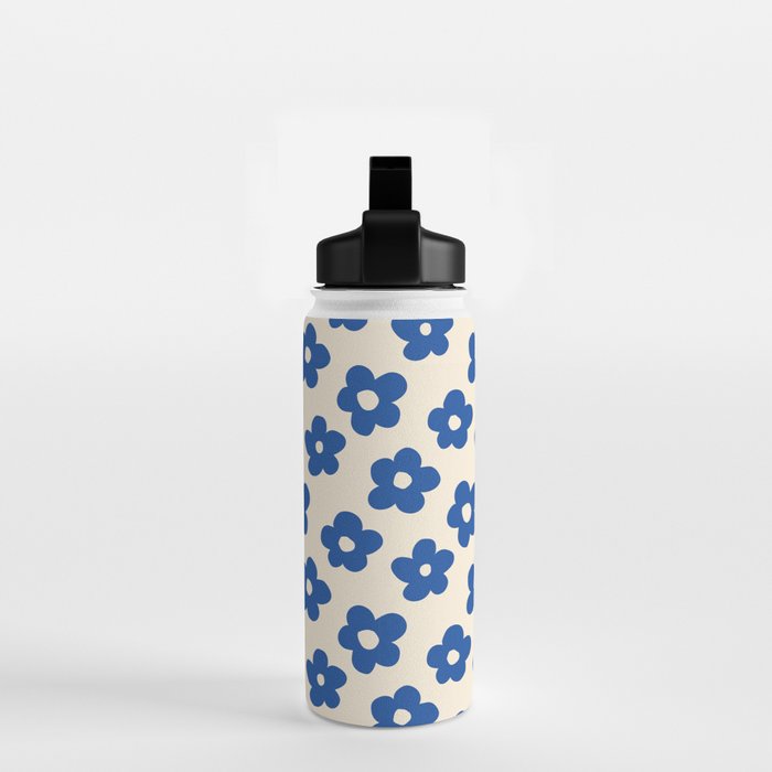 Indigo Flower Pattern #indigo #blue #navy #pattern #floral Water Bottle Gallery Image 2