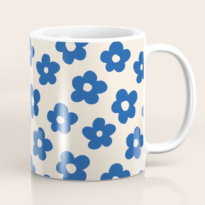 Indigo Flower Pattern #indigo #blue #navy #pattern #floral Coffee Mug Gallery Image 1